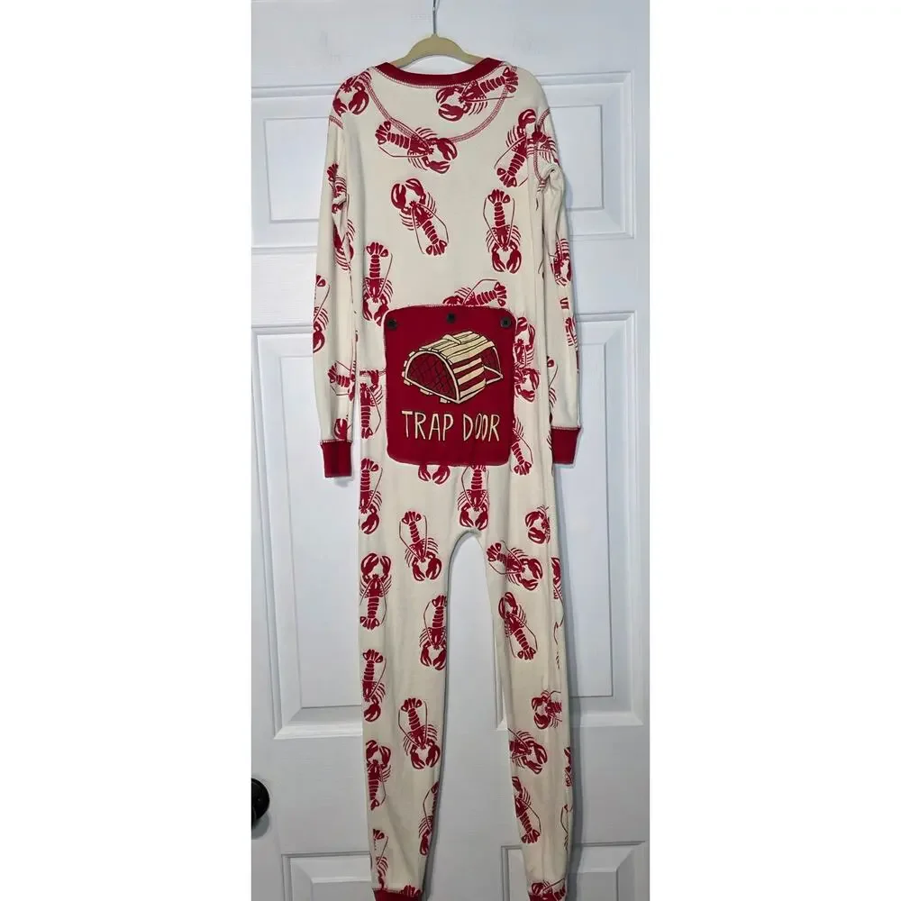 Lazy‎ One Trap Door Kids Lobster One Piece Flapjack Pajamas Size 8
